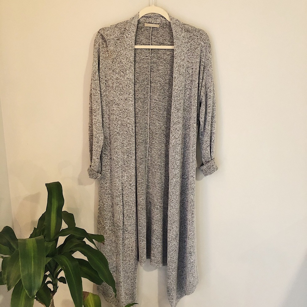 Long gray cardigan